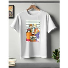 Футболка ONEQ унисекс 50-52 (XL) размер с принтом Скуби-Ду, белая, размер XL, белый