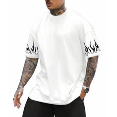 Футболка VELESWAY, размер 56, бело-черный