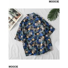 Рубашка MOOCIE, размер INT XL, синий меланж