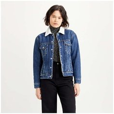 Джинсовая куртка Levis Women Ex-boyfriend Sherpa Trucker Jacket, размер XS, синий Levis®