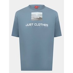 Футболка JUST CLOTHES, 1 шт., размер 48, серо-голубой