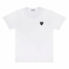 Футболка Comme des Garcons PLAY CDG Play Black Heart T-Shirt, 1 шт., размер 2XL, white/black