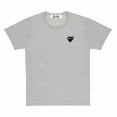 Футболка Comme des Garcons PLAY CDG Play Black Heart T-Shirt, 1 шт., размер 2XL, grey/black