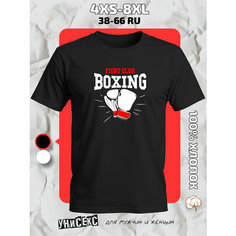 Футболка с принтом боксерскими перчатками boxing fight club, размер M, черный Ginger Cate