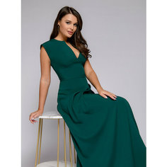 Платье 1001dress Базовая коллекция, размер XS, изумрудный