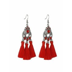 Серьги, серебряный, красный be Self True Jewel