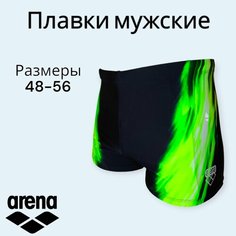 Шорты для плавания arena, размер 52, черный, зеленый