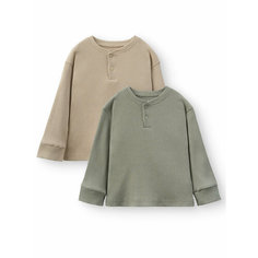 Лонгслив Happy Baby, 2шт., размер 116-122, зеленый, бежевый