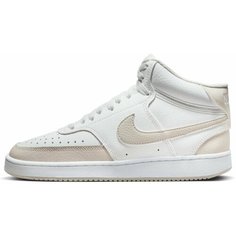 Кеды NIKE NikeCourt Vision Mid, полнота F (EU)/ на среднюю стопу, размер 7,5 US, белый-бежевый