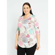 Туника Magic lady, размер 52, розовый, бирюзовый