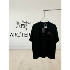 Майка Модная повседневная футболка с короткими рукавами Arcteryx с вышитым логотипом для мужчин и женщин, 1 шт., размер 48-50, черный Нет бренда