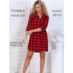 Туника Палитра ТЕКСТИЛЬ, размер 48, красный