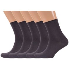 Носки RuSocks, комплект, 5 пар, размер 29-31, темно-серый