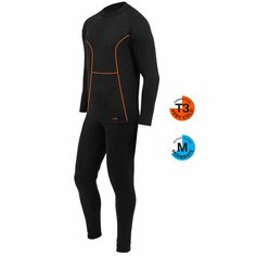 Комплект термобелья NORFIN WINTER CLASSIC WOOL, размер M, черный, оранжевый