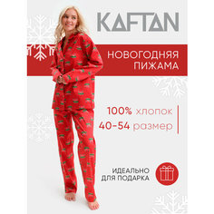 Пижама Kaftan Новый год, размер 48, красный