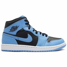 Кроссовки Jordan Air Jordan 1 Mid, размер 43, голубой/черный