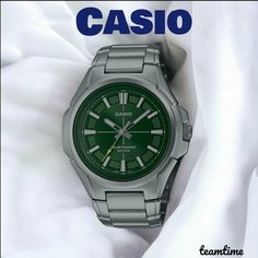 Наручные часы CASIO, серебряный, зеленый