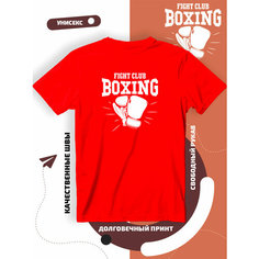Футболка с принтом боксерскими перчатками boxing fight club, размер XXL, красный Lucky Style