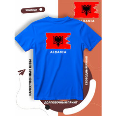 Футболка с флагом Албании Albania, размер S, cиний Lucky Style