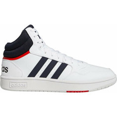Кеды adidas Hoops 3.0 Mid, полнота F, размер 8,5 UK, белый/черный/красный
