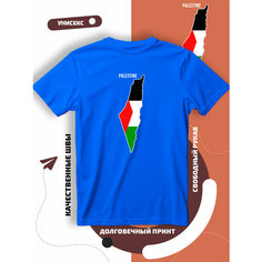 Футболка с флагом Палестины Palestine, размер 3XL, cиний Lucky Style