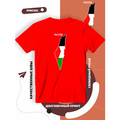 Футболка с флагом Палестины Palestine, размер XXL, красный Lucky Style