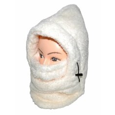 Балаклава RexTex Балаклава-капюшон меховой для женщин, размер Универсальный, белый
