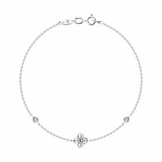 Браслет Diamant online, белое золото, 585 проба, бриллиант, длина 17 см., прозрачный