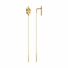 Серьги Diamant online, красное золото, 585 проба, длина 7 см