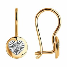 Серьги Diamant online, красное золото, 585 проба, длина 1.5 см
