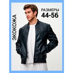 Кожаная куртка DIN GO, размер бирка 48, черная кожа