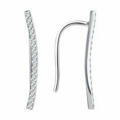 Серьги Diamant online, белое золото, 585 проба, бриллиант, длина 1.8 см, , прозрачный