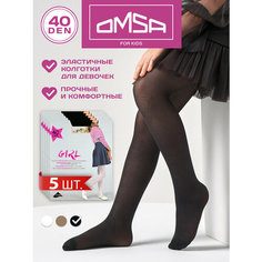 Колготки OMSA KIDS, 40 den, 5 шт., размер 9-12, nero