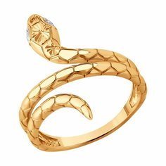 Кольцо Diamant online, красное золото, 585 проба, фианит, размер 17.5, прозрачный