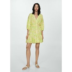 Платье MANGO CLAVEL, размер L, зеленый