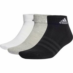 Носки adidas Cushioned Sportswear Ankle Socks 6 Pairs, комплект, 6 пар, размер XS, серый/белый/черный
