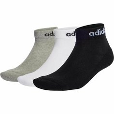 Носки adidas Linear Ankle Cushioned Socks 3 Pairs, комплект, 3 пары, размер XL, серый/белый/черный
