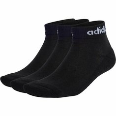 Носки adidas Linear Ankle Cushioned Socks 3 Pairs, комплект, 3 пары, размер XS, черный/белый