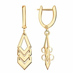Серьги Diamant online, красное золото, 585 проба, длина 3.9 см