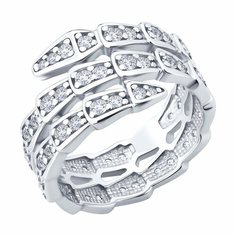 Кольцо Diamant online, серебро, 925 проба, фианит, размер 16.5, бесцветный