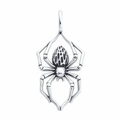 Подвеска Diamant online, серебро, 925 проба, чернение, размер 3.6 см.