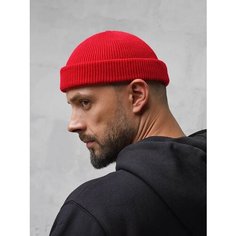 Шапка бини ALEKON для мужчин, размер 54-60, красный Алекон