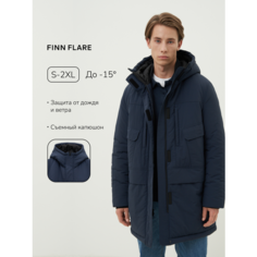 Пальто FINN FLARE полупальто с капюшоном, размер M, синий