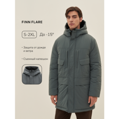 Пальто FINN FLARE полупальто с капюшоном, размер XL, серо-синий