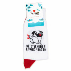 Носки St. Friday Носки с рисунками St.Friday Socks Не стесняйся своих чувств, размер 34-37, красный, черный, белый