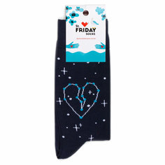 Носки St. Friday Носки с рисунками St.Friday Socks Ты мой космос, размер 34-37, синий, черный, белый