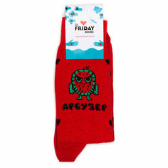 Носки St. Friday Носки с рисунками St.Friday Socks Арбузер, размер 34-37, красный, зеленый, черный