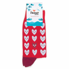 Носки St. Friday Носки с рисунками St.Friday Socks Сердечная достаточность, размер 34-37, красный, белый, серый