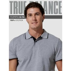 Поло TRUE BALANCE REGULAR FIT, размер 48, серый меланж