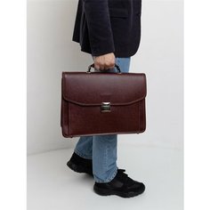 Портфель Franchesco Mariscotti, фактура гладкая, тиснение, коричневый